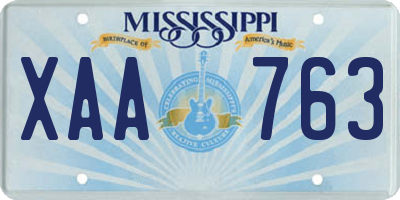 MS license plate XAA763