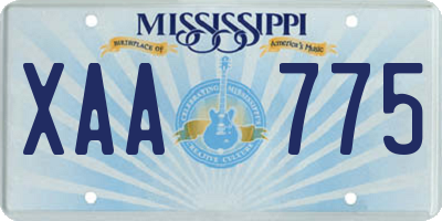 MS license plate XAA775