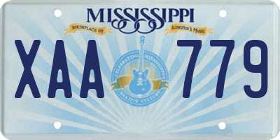 MS license plate XAA779