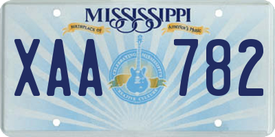 MS license plate XAA782