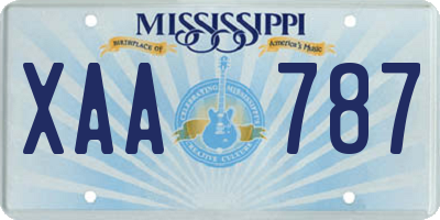 MS license plate XAA787