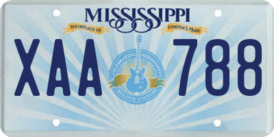 MS license plate XAA788