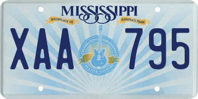 MS license plate XAA795