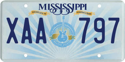 MS license plate XAA797