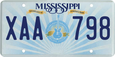MS license plate XAA798