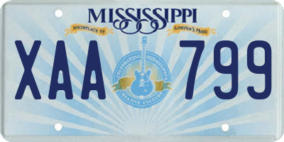 MS license plate XAA799
