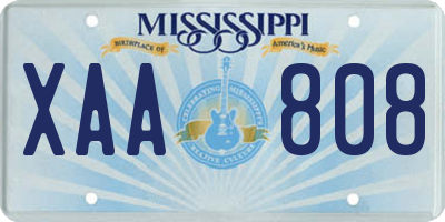 MS license plate XAA808