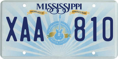 MS license plate XAA810