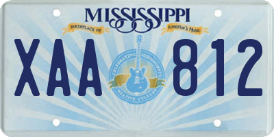 MS license plate XAA812