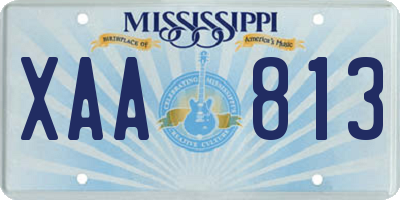 MS license plate XAA813