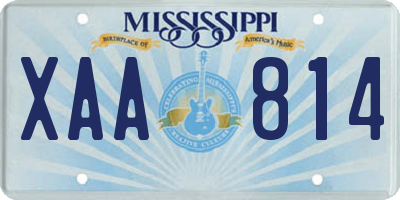 MS license plate XAA814