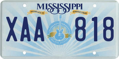 MS license plate XAA818