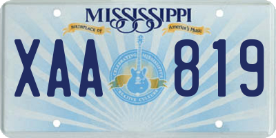 MS license plate XAA819