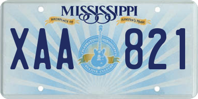 MS license plate XAA821