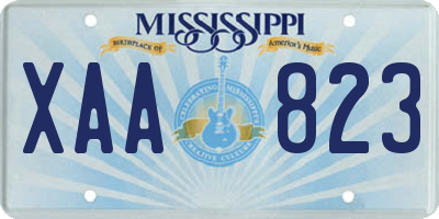MS license plate XAA823