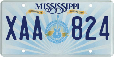 MS license plate XAA824