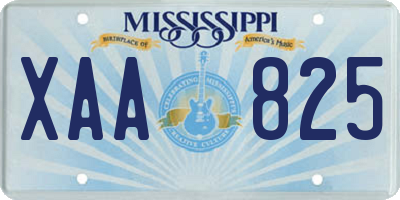 MS license plate XAA825