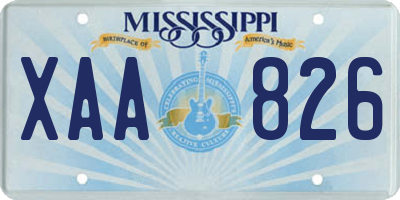 MS license plate XAA826