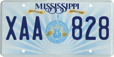 MS license plate XAA828