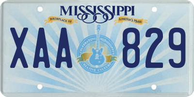 MS license plate XAA829