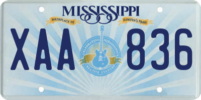 MS license plate XAA836