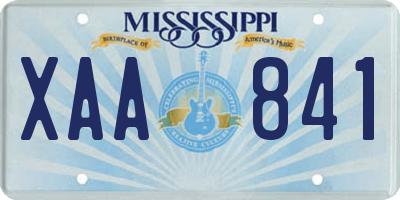 MS license plate XAA841