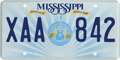 MS license plate XAA842