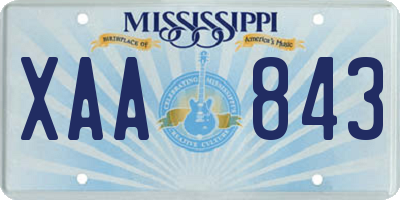 MS license plate XAA843