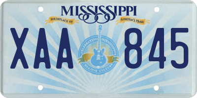 MS license plate XAA845