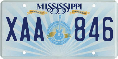 MS license plate XAA846