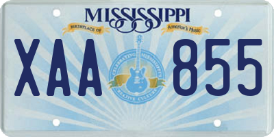 MS license plate XAA855
