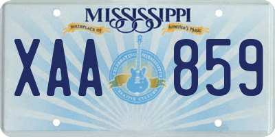 MS license plate XAA859