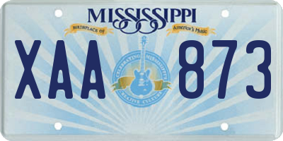 MS license plate XAA873
