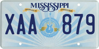 MS license plate XAA879