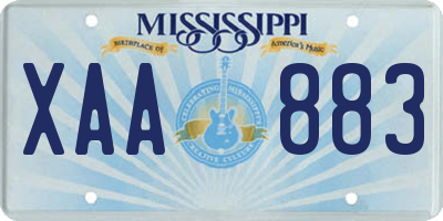 MS license plate XAA883