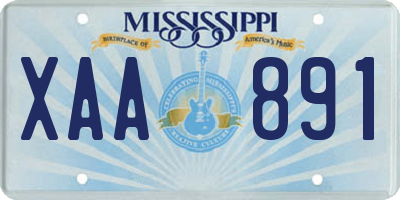 MS license plate XAA891