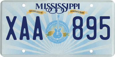 MS license plate XAA895