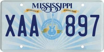MS license plate XAA897