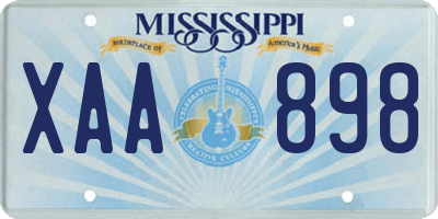 MS license plate XAA898