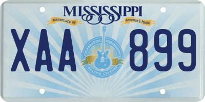 MS license plate XAA899