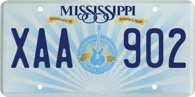 MS license plate XAA902