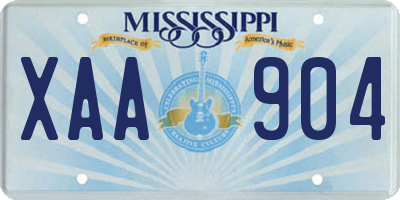 MS license plate XAA904