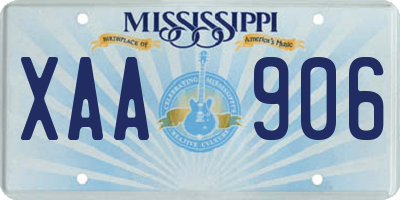 MS license plate XAA906