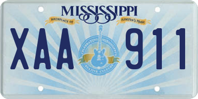 MS license plate XAA911