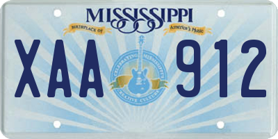 MS license plate XAA912