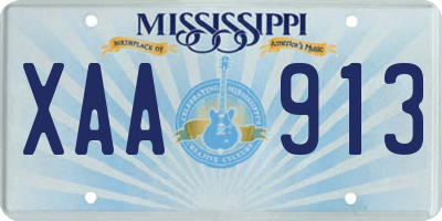 MS license plate XAA913