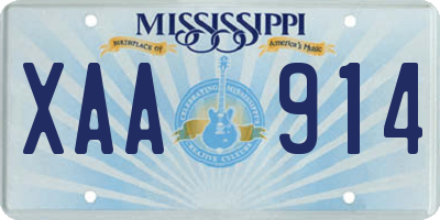 MS license plate XAA914