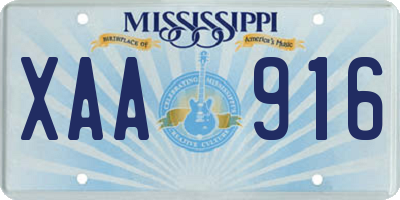 MS license plate XAA916
