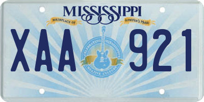 MS license plate XAA921