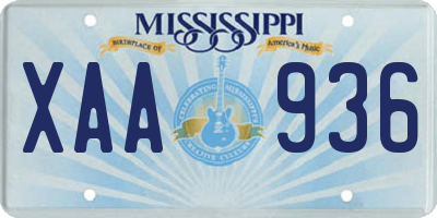 MS license plate XAA936